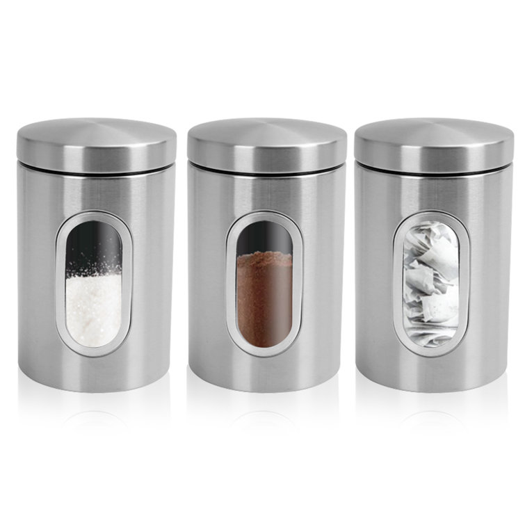 Top 3 Kitchen Storage Canisters 3 Piece Storage Container Set Stainless Steel Containers